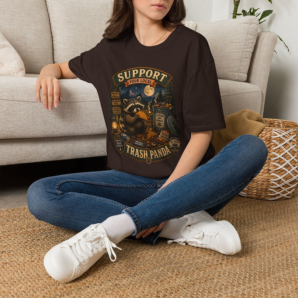 Thumbnail: Support Your Local Trash Panda, Funny Camping Raccoon Graphic, Outdoor Humor Tee