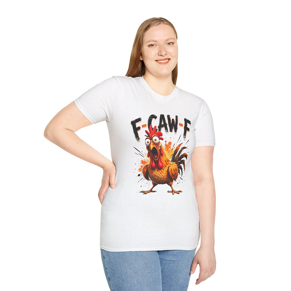 Thumbnail: Funny Chicken Fowl Language, Screaming F-CAW-F Chicken, Humor Gift Men Women Tee