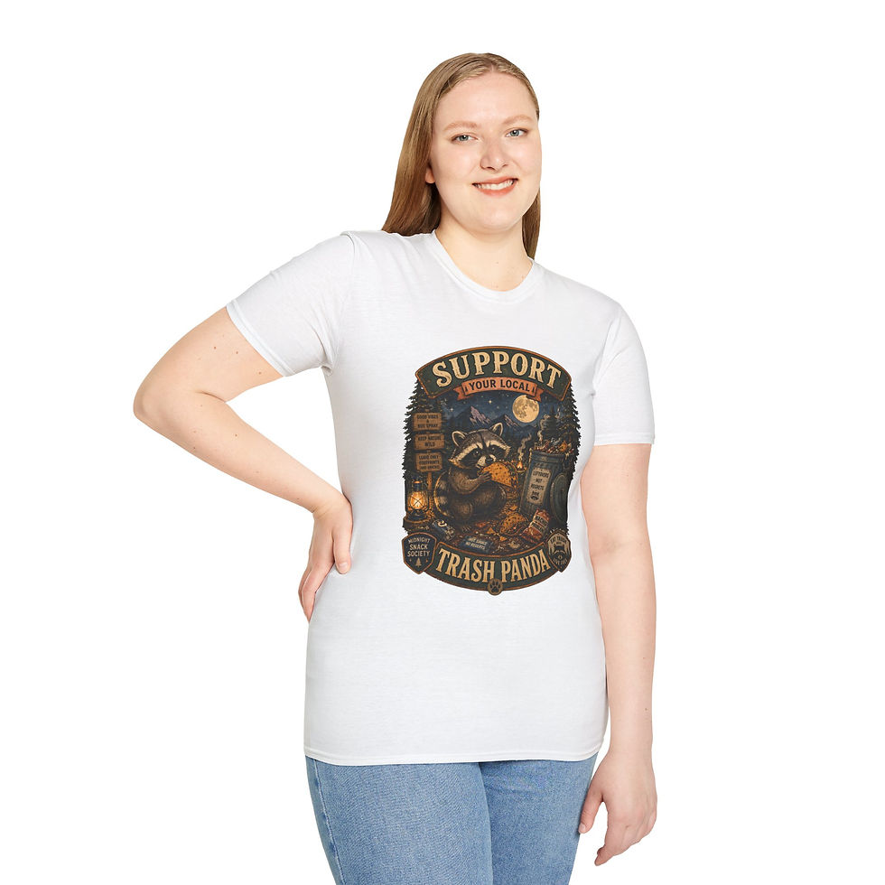 Thumbnail: Support Your Local Trash Panda, Funny Camping Raccoon Graphic, Outdoor Humor Tee