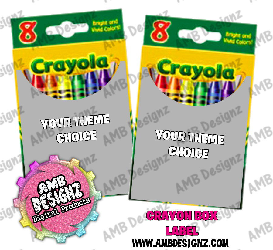 Custom Personalized themed Crayon Box Labels