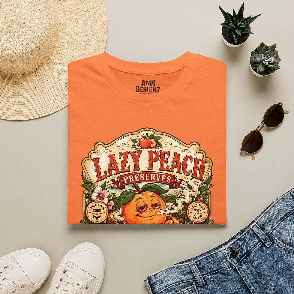 Thumbnail: Lazy Peach Preserves Funny Weed Fruit Jar Label Graphic T-Shirt