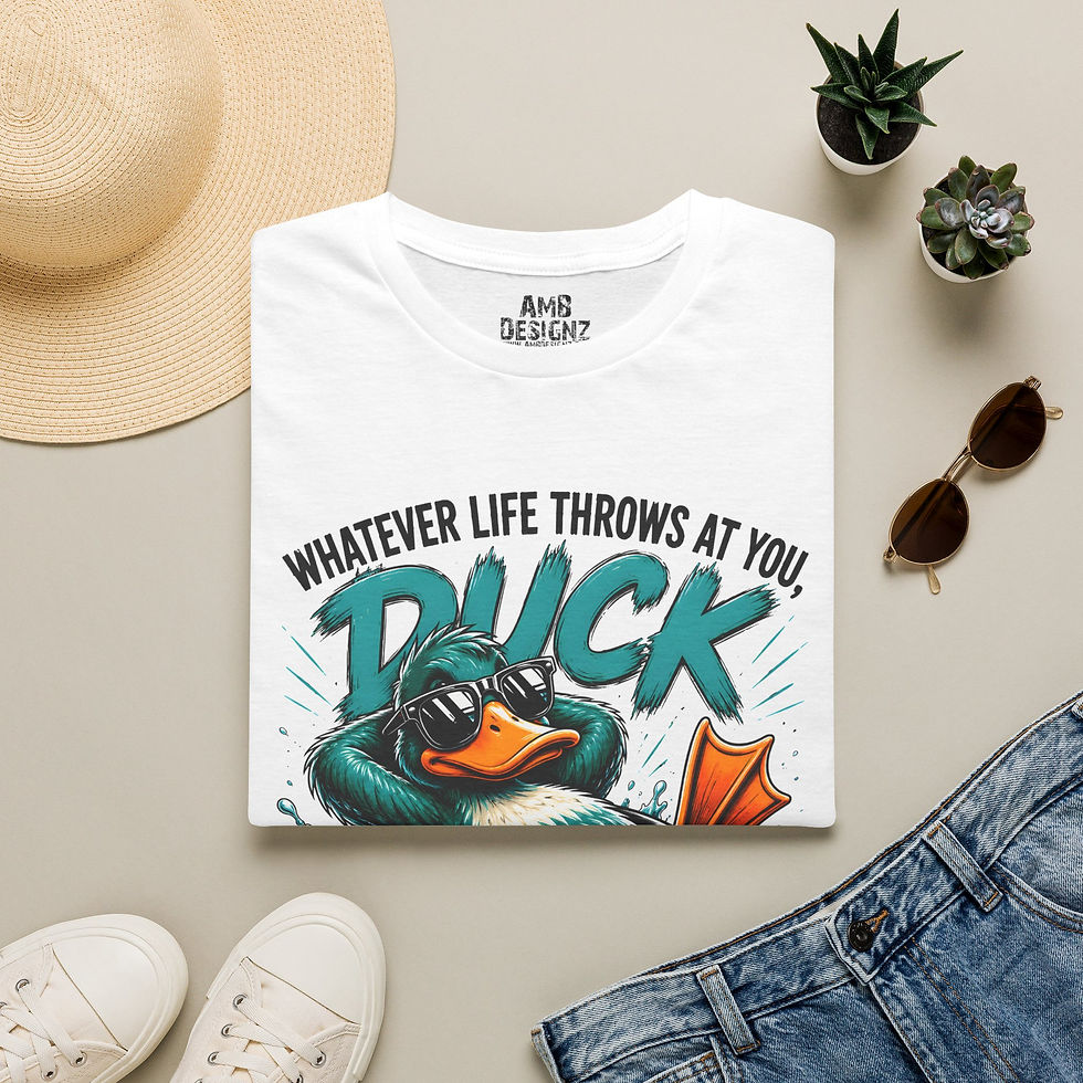 Thumbnail: Funny Duck Whatever Life Throws At You, Sarcastic Humor, Meme Men Women Tee