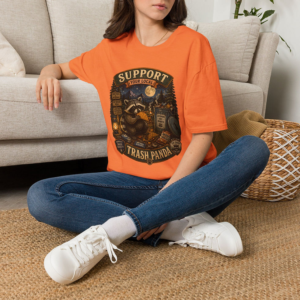 Thumbnail: Support Your Local Trash Panda, Funny Camping Raccoon Graphic, Outdoor Humor Tee