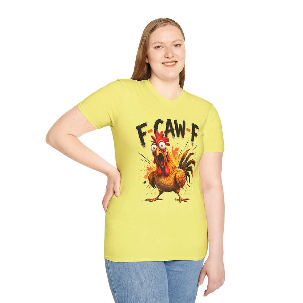 Thumbnail: Funny Chicken Fowl Language, Screaming F-CAW-F Chicken, Humor Gift Men Women Tee