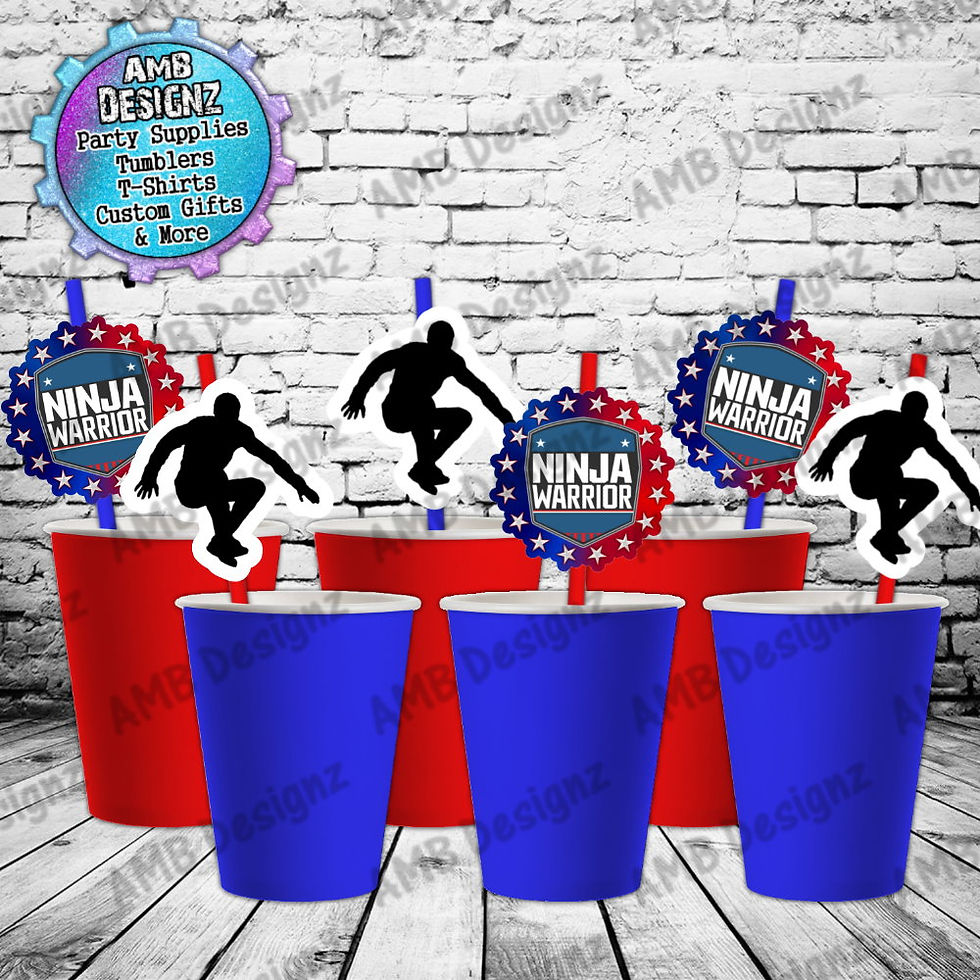 American Ninja Warrior Paper Straws - American Ninja Warrior Party Supplies