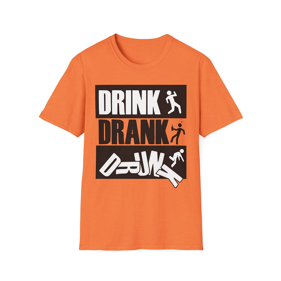 Thumbnail: Drink Drank Drunk Softstyle T-Shirt, Funny Party Tee, Casual Wear, Bar Outfit