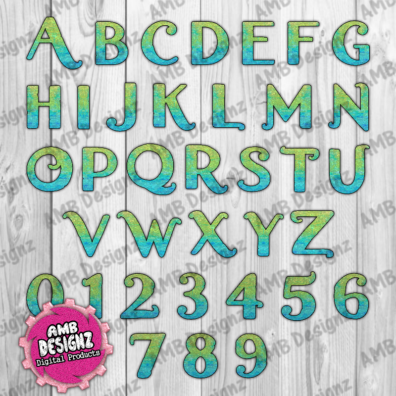 Thumbnail: Encanto Font Letter Art 1 Digital Scrapbooking - Set 2