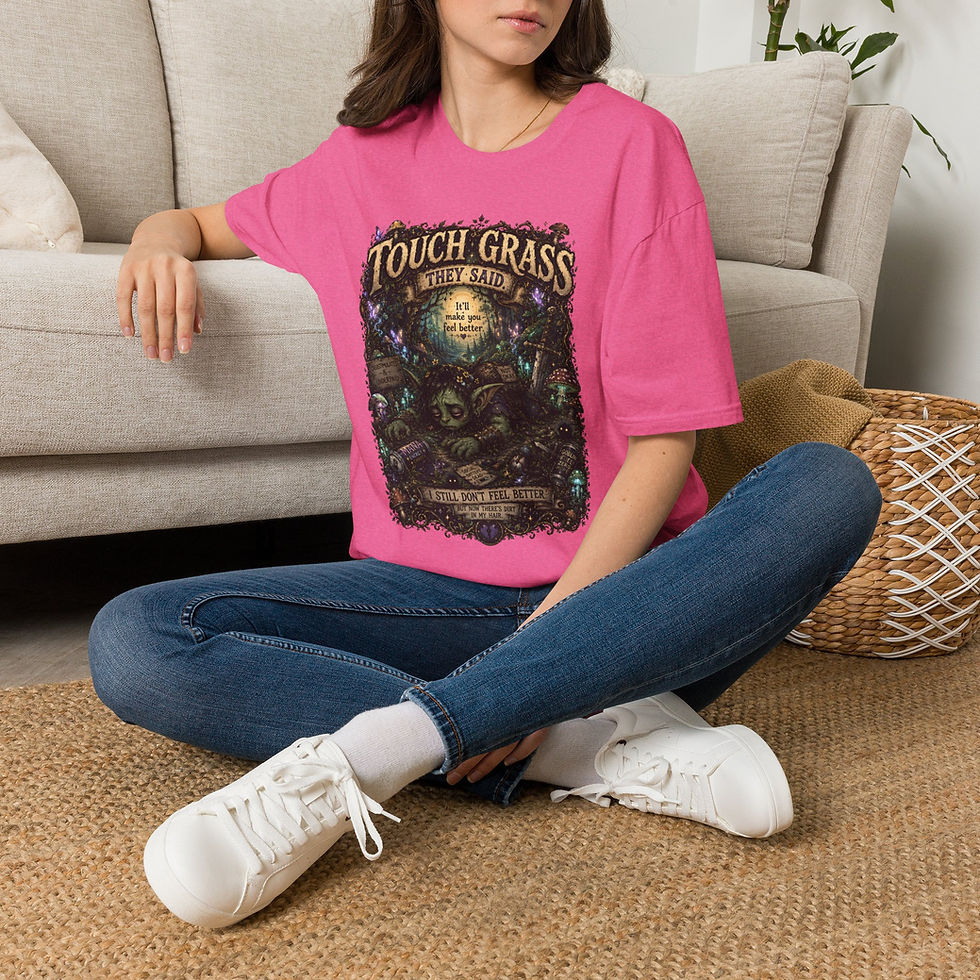 Thumbnail: Touch Grass Funny Goblin Fantasy, Dark Humor, Gamer Introvert Gift Men Women