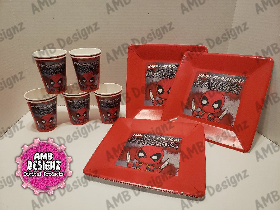 Thumbnail: Deadpool Party Plates - Deadpool Party Supplies