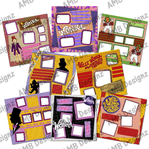Thumbnail: Willy Wonka Digital Scrapbooking Premade Album/Pages