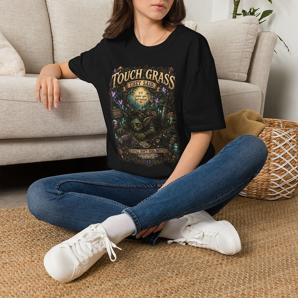 Thumbnail: Touch Grass Funny Goblin Fantasy, Dark Humor, Gamer Introvert Gift Men Women