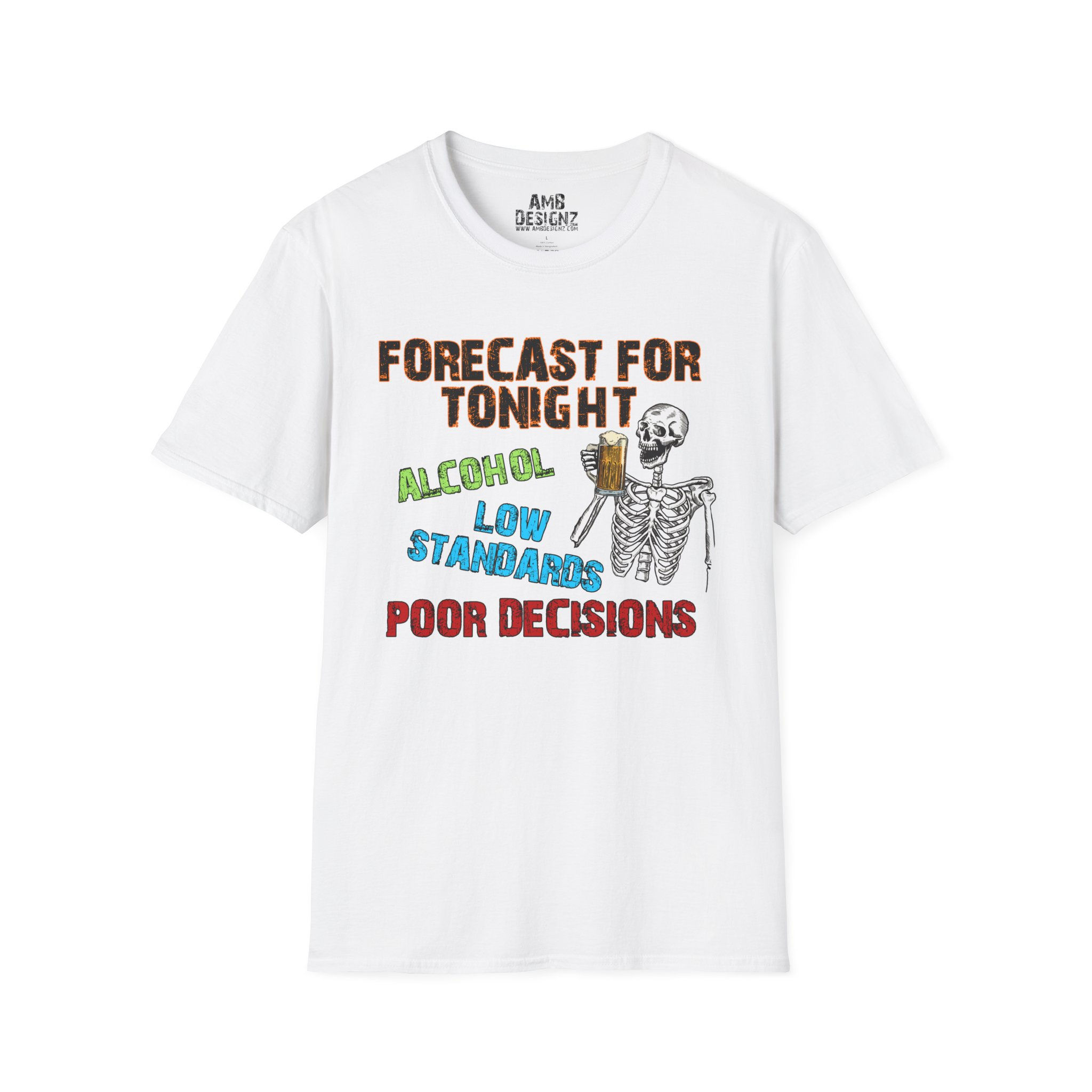 Forecast for Tonight Skeleton T-Shirt, Funny Graphic Tee