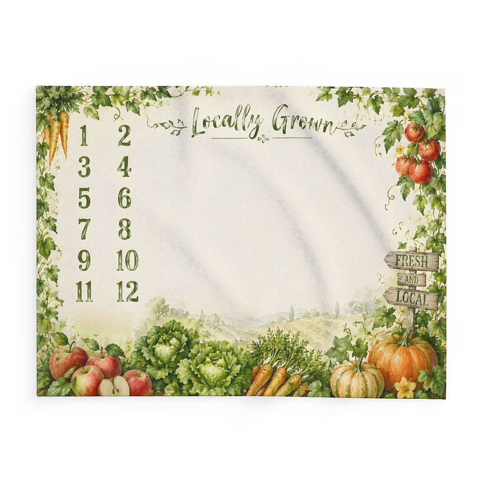 Thumbnail: Farmhouse 'Locally Grown' Milestone Fleece Blanket — Harvest Veggie Garden