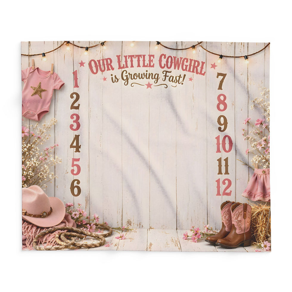 Thumbnail: Baby Milestone Fleece Blanket Our Little Cowgirl Is Growing Fast Rustic Western