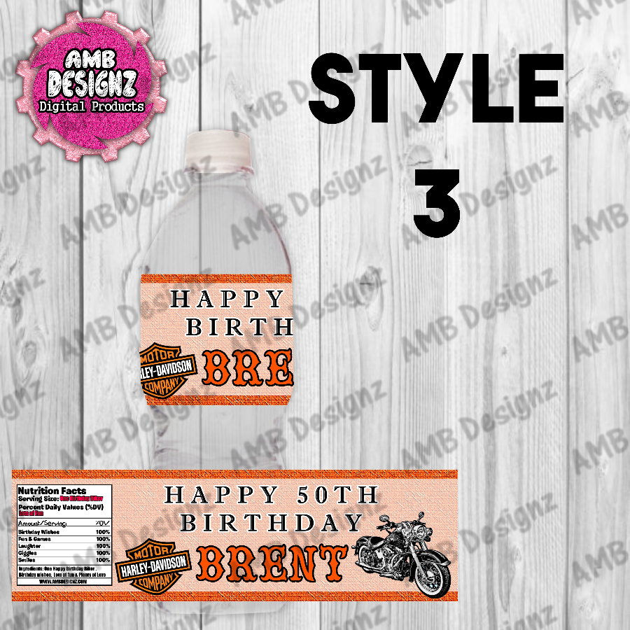 Thumbnail: Harley Davidson Water Bottle Wrapper - Harley Davidson Party Supplies