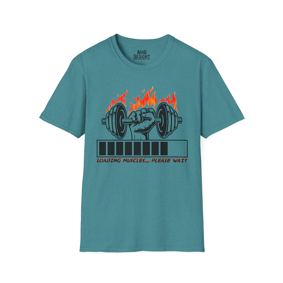 Thumbnail: Fitness Motivation T-Shirt, Gym Apparel, Loading Muscles Tee, Gift Gym Lovers