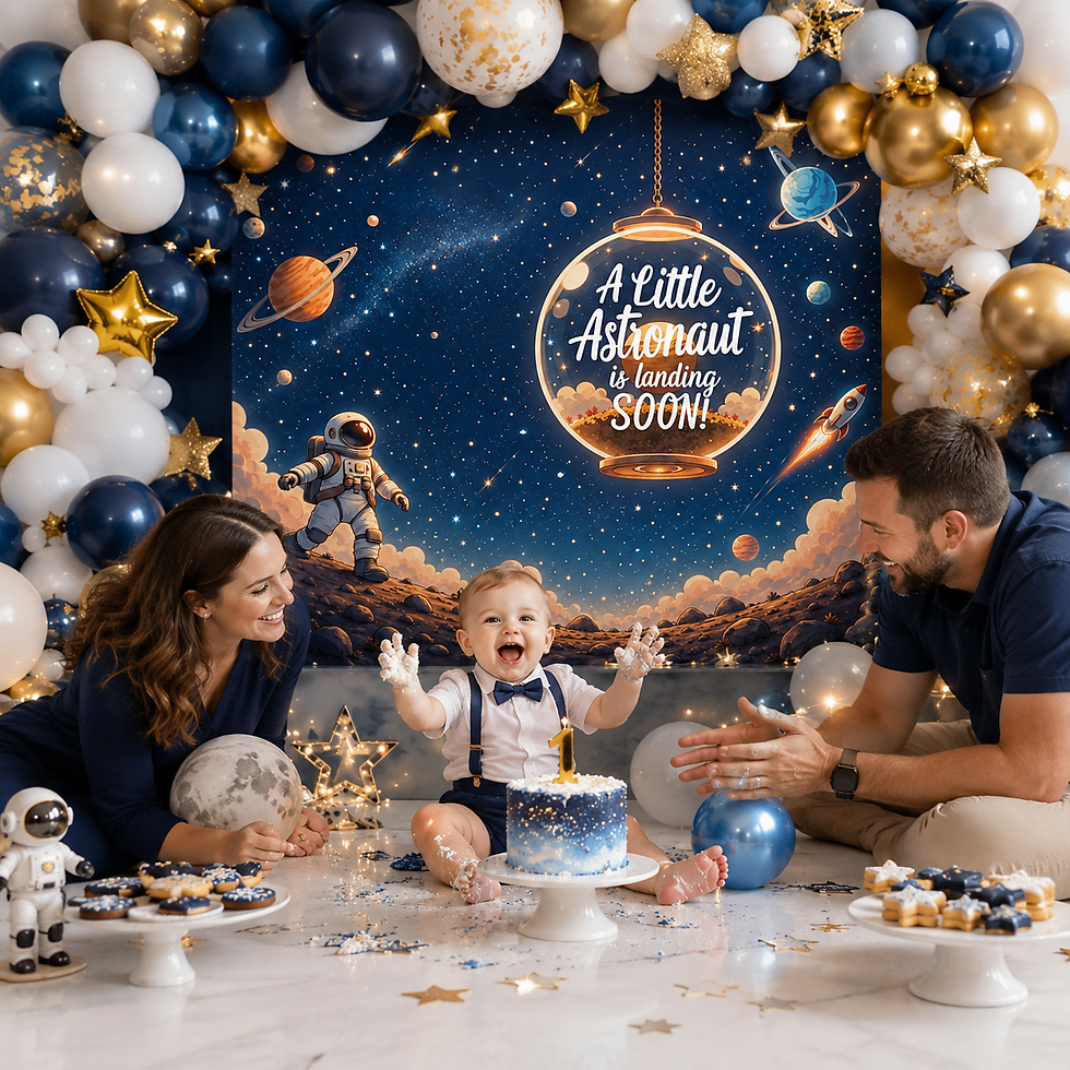 Thumbnail: A Little Astronaut is Landing Soon Display Backdrop for Photos, Tables & Decor