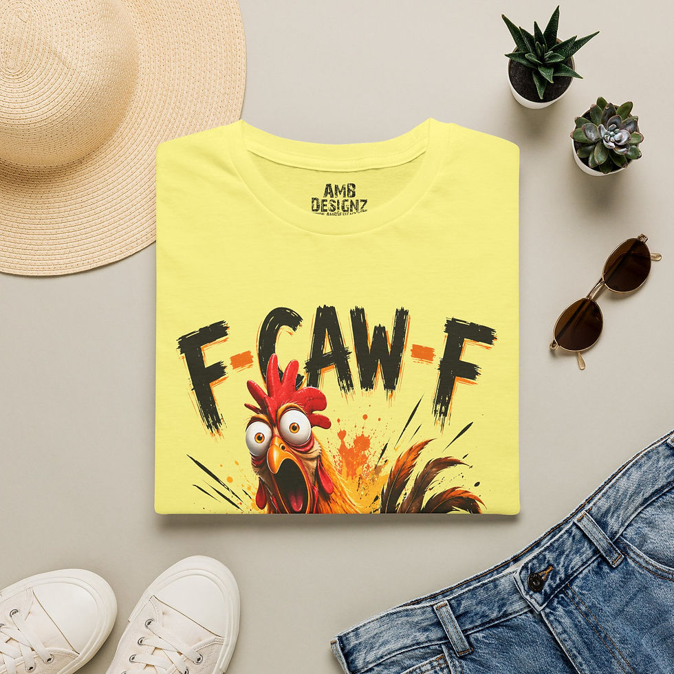 Thumbnail: Funny Chicken Fowl Language, Screaming F-CAW-F Chicken, Humor Gift Men Women Tee