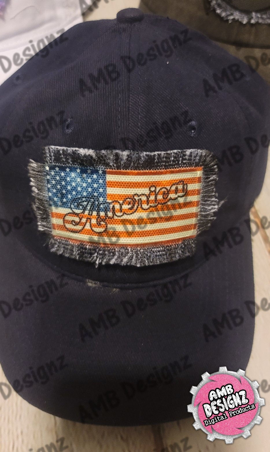 America - Flag - Frayed Patch hat