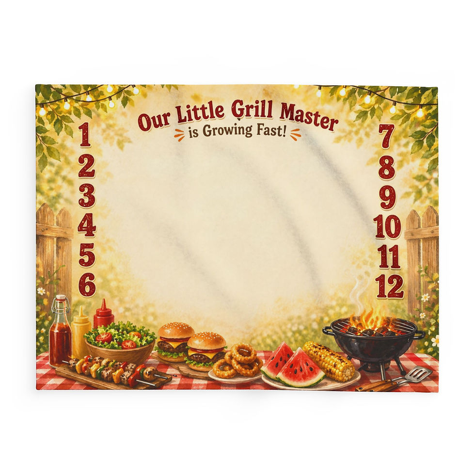 Thumbnail: Our Little Grill Master Growth Milestone Fleece Blanket