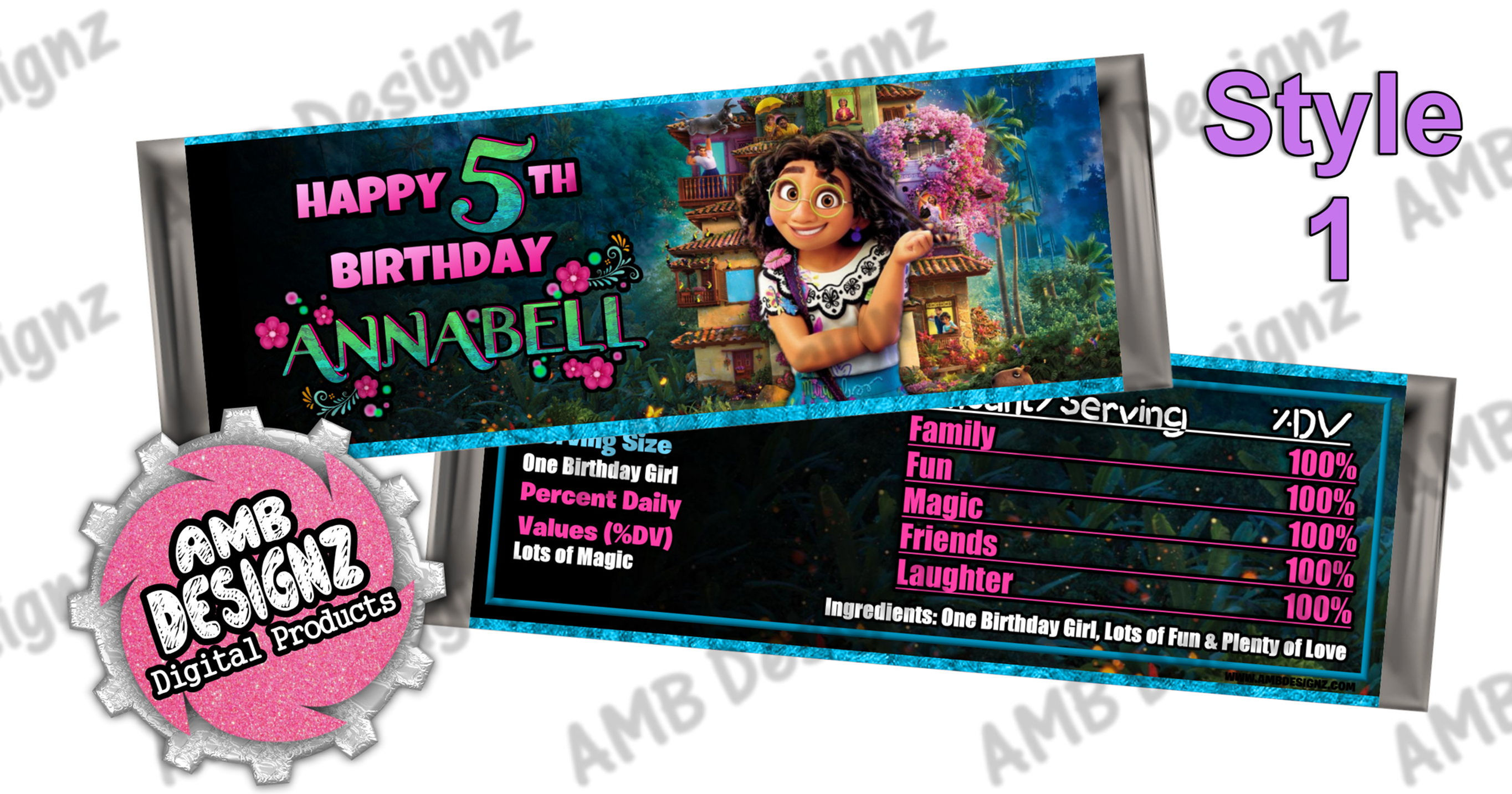 Encanto Candy Bar Wrapper, Encanto Party Supplies