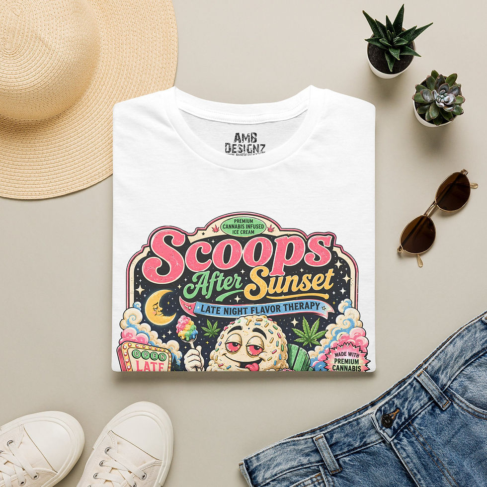 Thumbnail: Scoops After Sunset Funny Cannabis Ice Cream Shop Parody T-Shirt