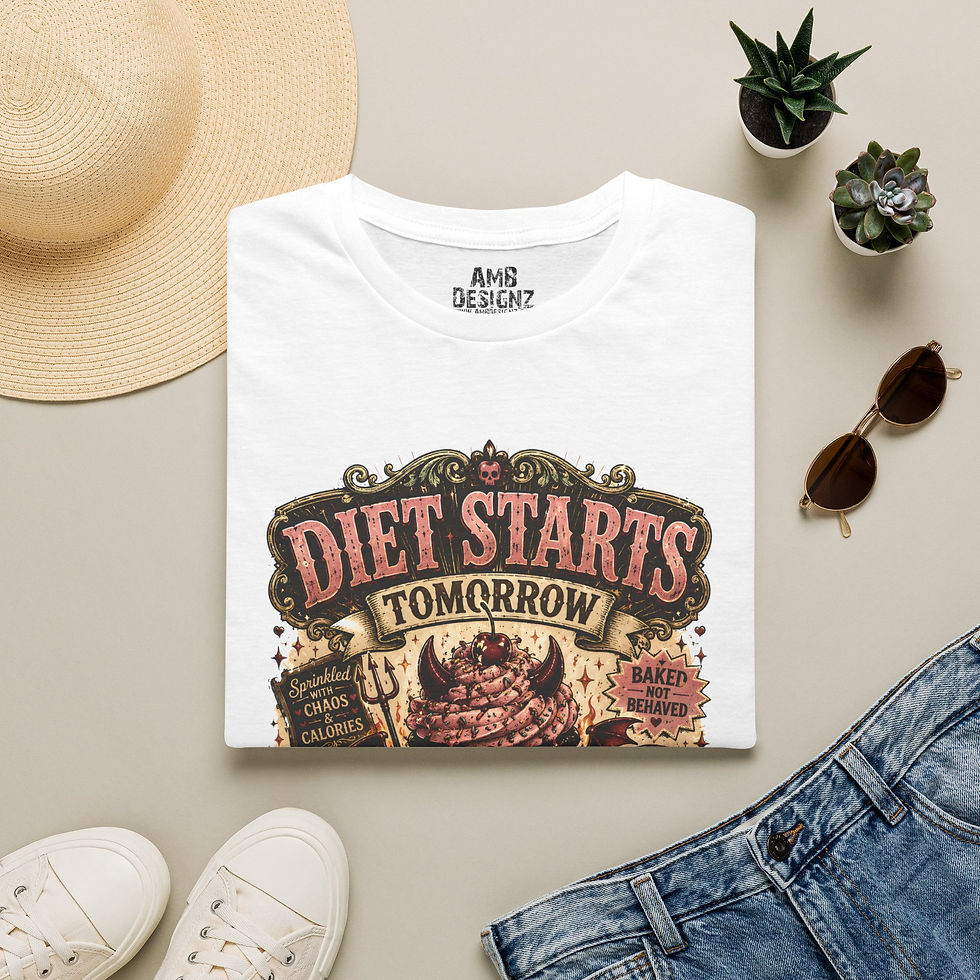 Thumbnail: Diet Starts Tomorrow Funny Food Humor, Cupcake Devil, Sarcastic Women Men Tee