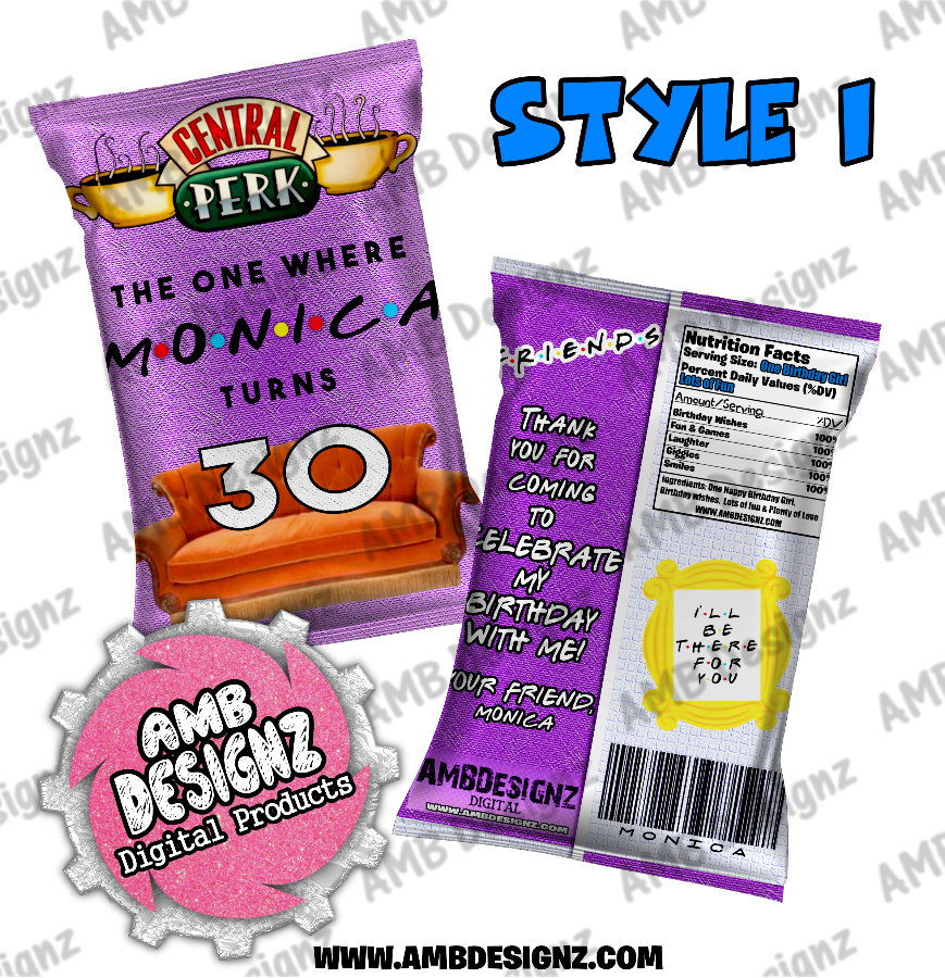 Friends Chip bag favors Party Supplies