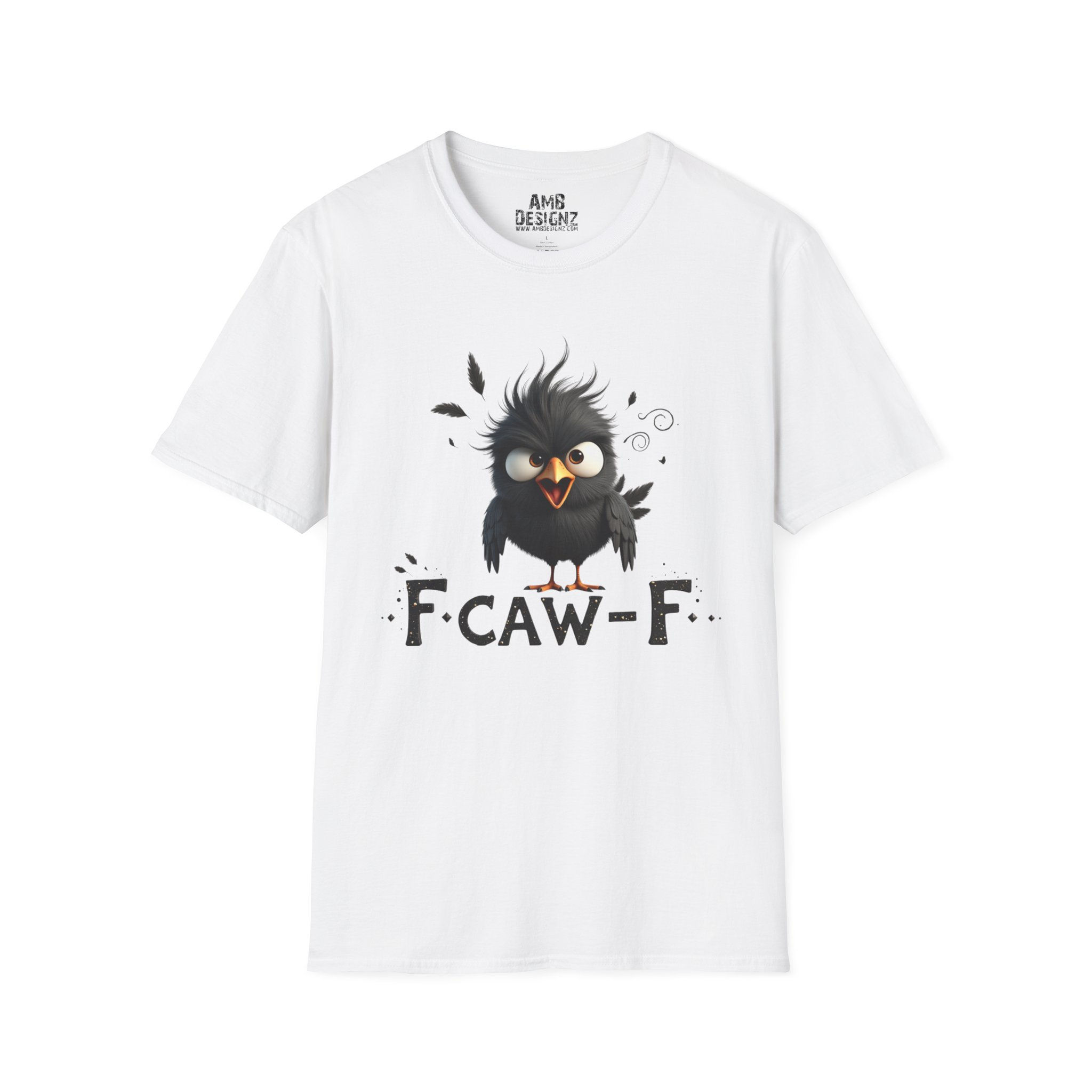 F-CAW-F Cute Angry Crow T-Shirt — Funny Bird Graphic Tee for Bird Lovers
