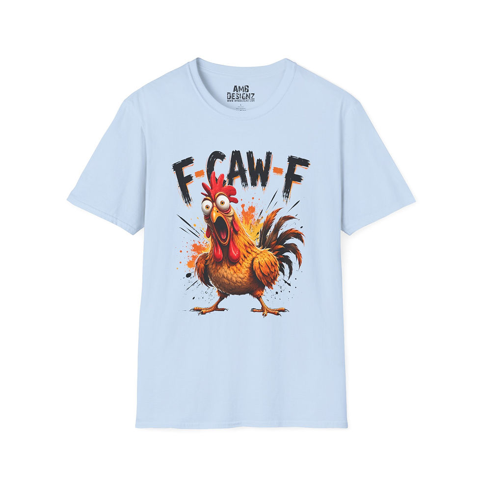 Thumbnail: Funny Chicken Fowl Language, Screaming F-CAW-F Chicken, Humor Gift Men Women Tee