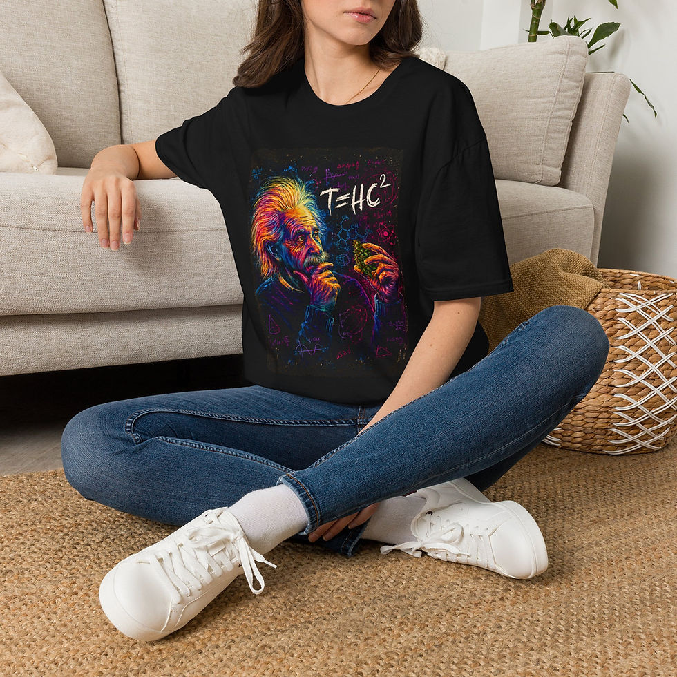 Thumbnail: Funny Science Weed THC² Stoner Einstein, Stoner Nerd Humor Math Chemistry Tee