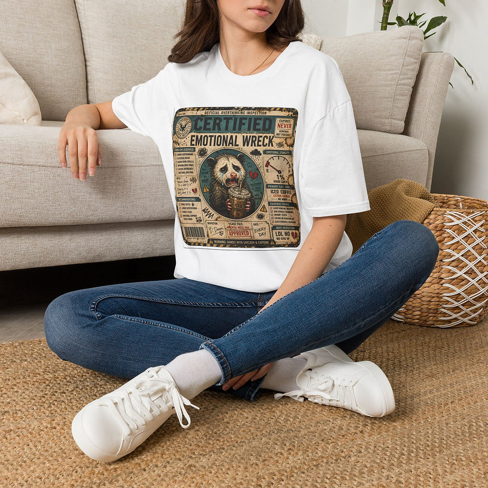 Thumbnail: Certified Emotional Wreck Funny Mental Health Humor, Overthinking, Sarcastic Tee