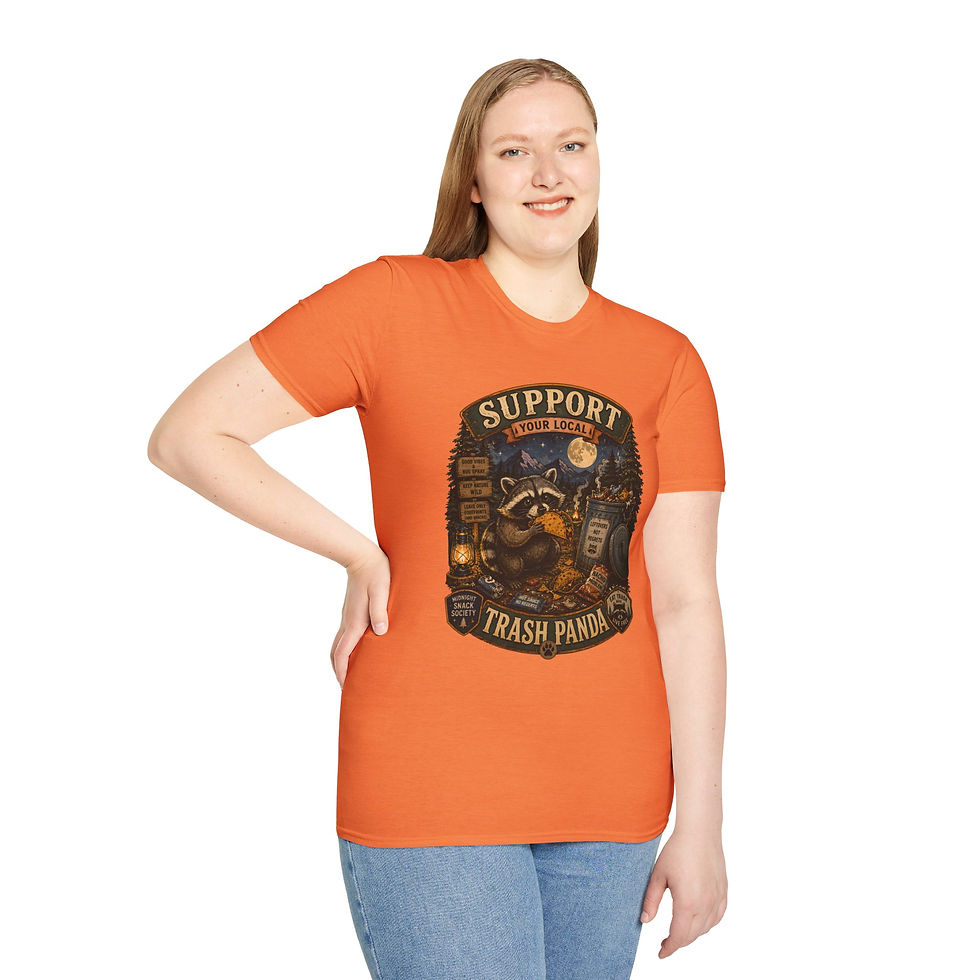 Thumbnail: Support Your Local Trash Panda, Funny Camping Raccoon Graphic, Outdoor Humor Tee