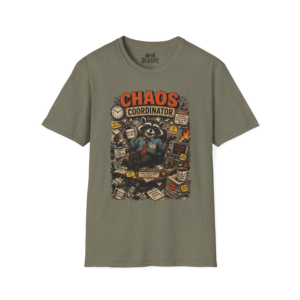 Thumbnail: Chaos Coordinator Funny Raccoon Office, Work Humor, Coworker Gift Men Women Tee