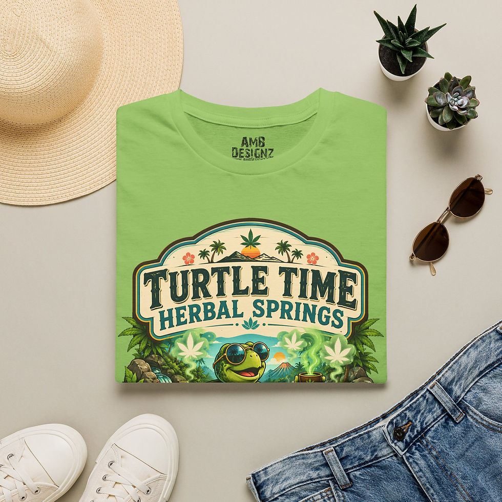 Thumbnail: Turtle Time Herbal Springs Funny Cannabis Turtle Shirt, Weed Humor Vacation Tee