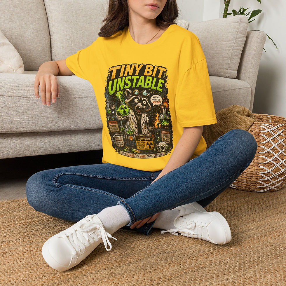 Thumbnail: Funny Scientist Raccoon, Tiny Bit Unstable, Chaos Humor, Nerd Gift Men Women Tee
