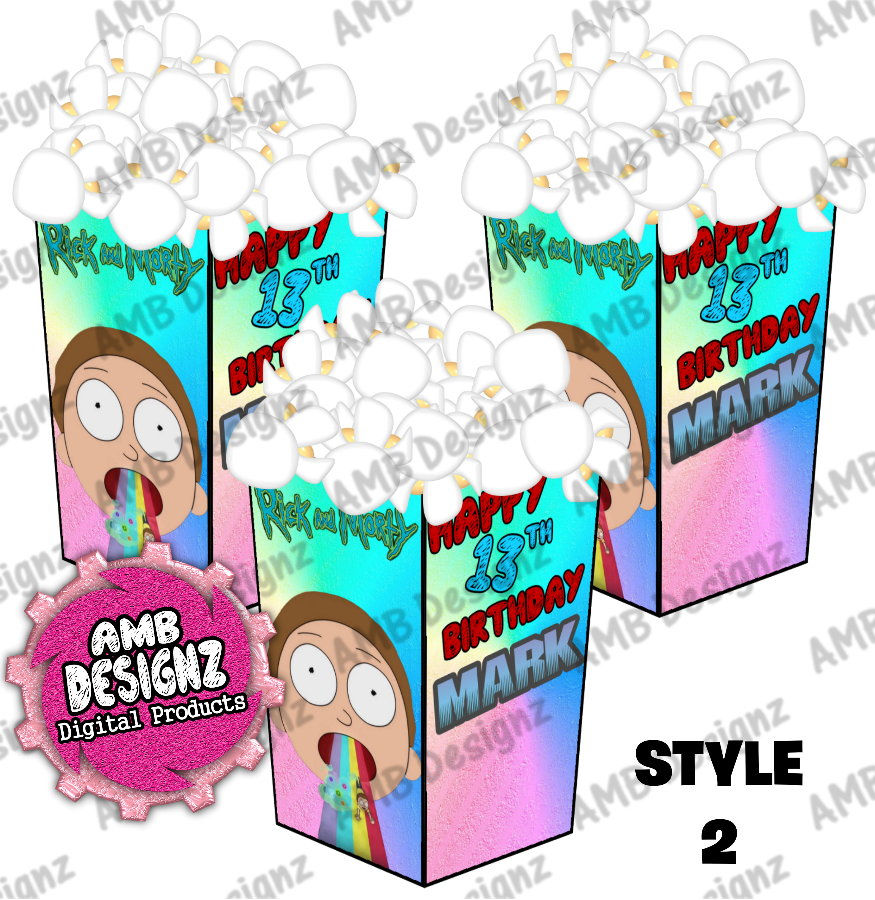 Thumbnail: Rick and Morty Popcorn Box Favor - Rick and Morty Party Supplies