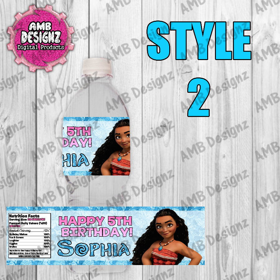 Thumbnail: Disney Moana Water Bottle Wrap - Moana Party Supplies