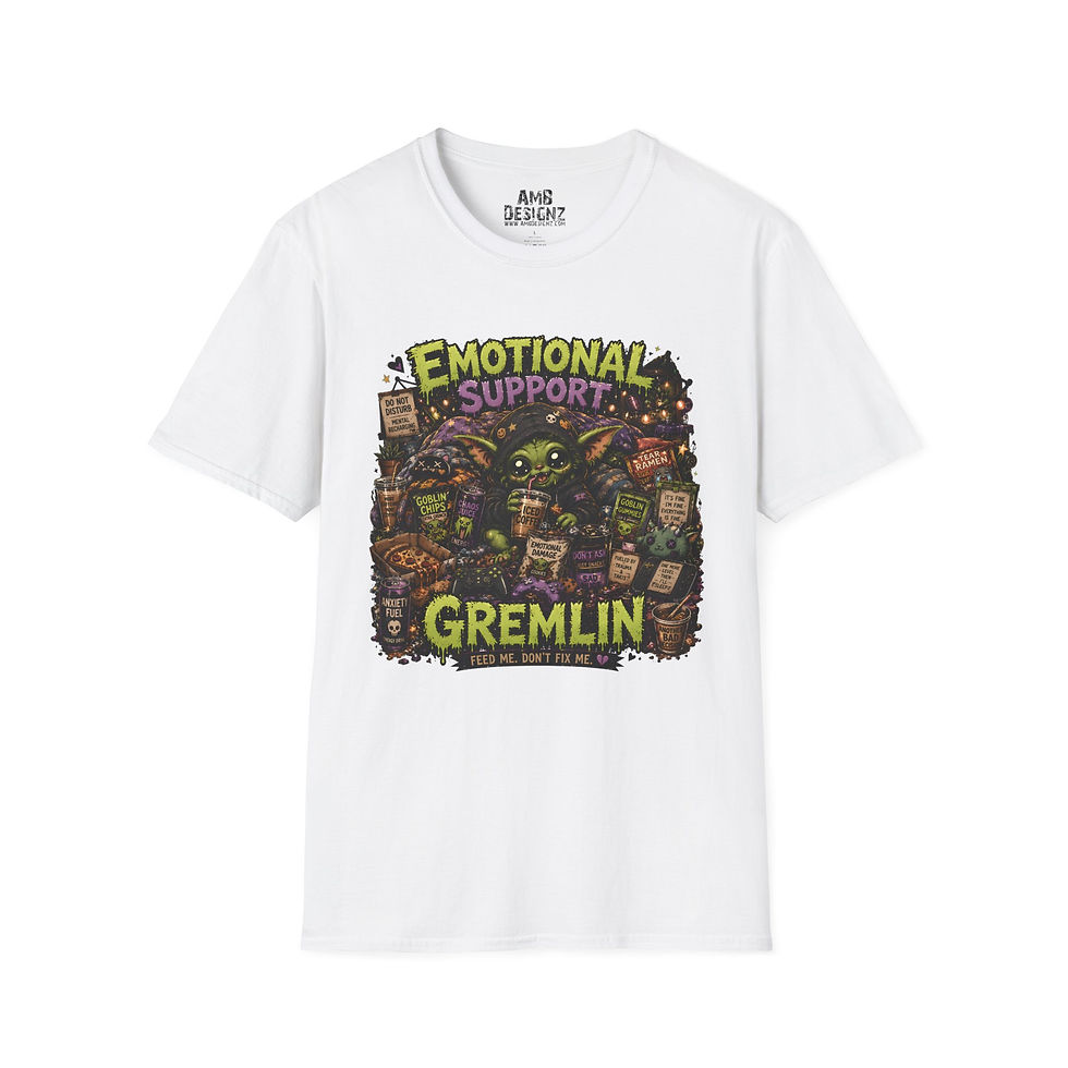 Thumbnail: Emotional Support Gremlin, Funny Goblin Graphic Tee, Chaotic Meme Humor Shirt