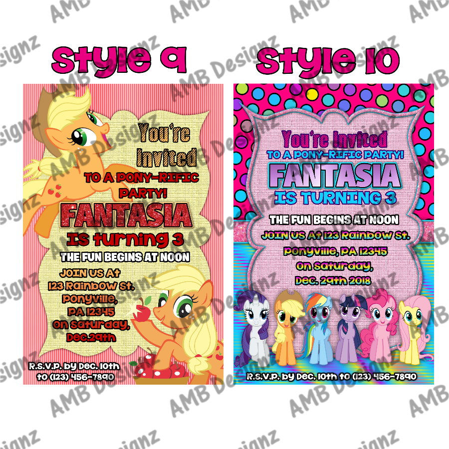 Thumbnail: My Little Pony invitations - My Little Pony Party Supplies