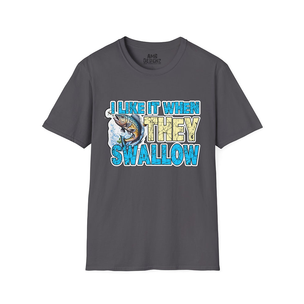 Thumbnail: Fishing T-Shirt - "I Like It When They Swallow" Bass Fishing Graphic Tee