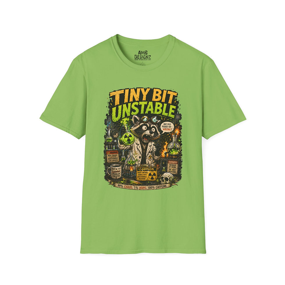 Thumbnail: Funny Scientist Raccoon, Tiny Bit Unstable, Chaos Humor, Nerd Gift Men Women Tee