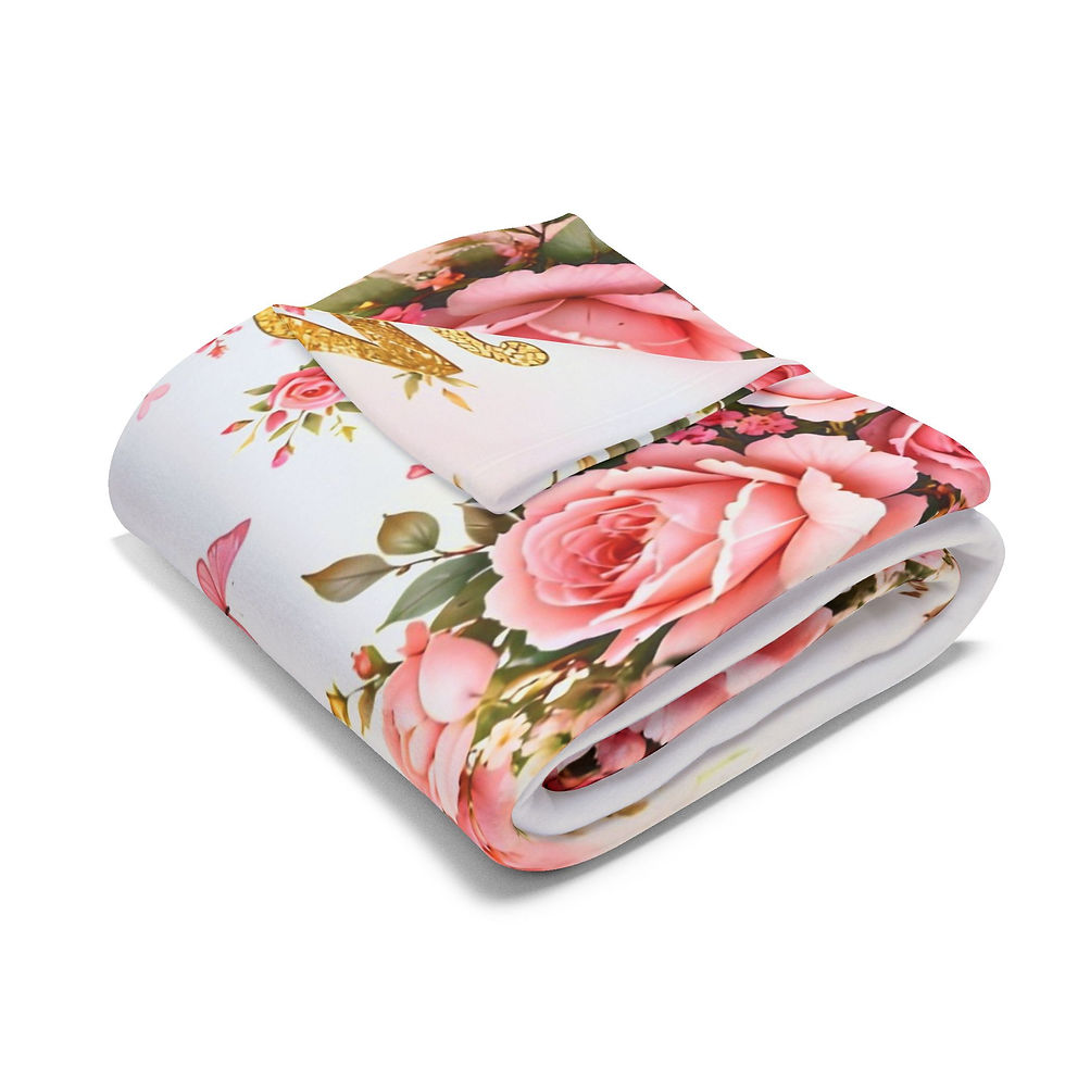 Thumbnail: Floral Cow Milestone Baby Blanket
