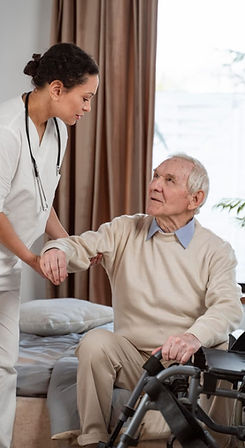 A nurse is caring for a patient.