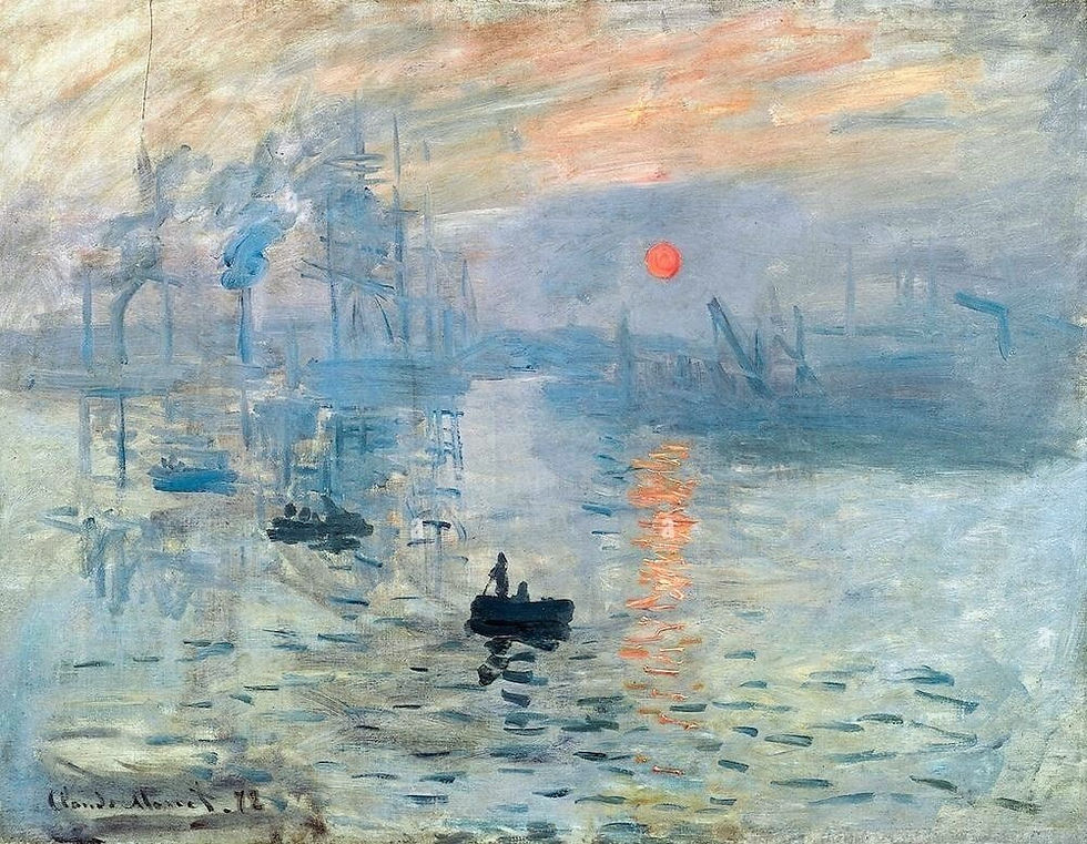 A Study of Light and Contrast: Turner’s Fishermen at Sea and Monet’s Impression, Sunrise
