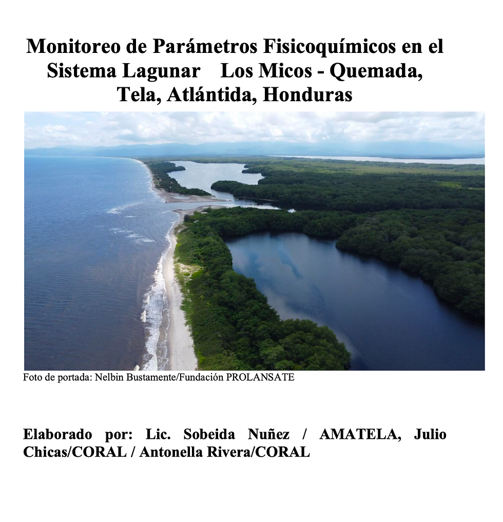 Monitoreo Calidad de Agua Laguna de los Micos, AMATELA, Tela Honduras
