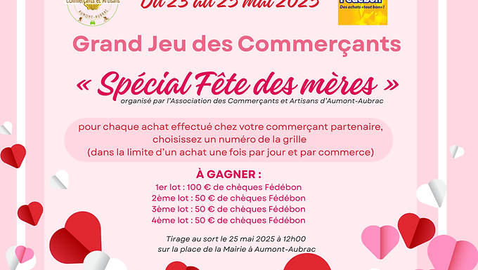 Grand jeu des commerçants spécial Fête des Mères !