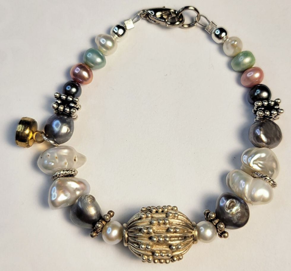 Thumbnail: Bongle - Silver Freshwater Pearls