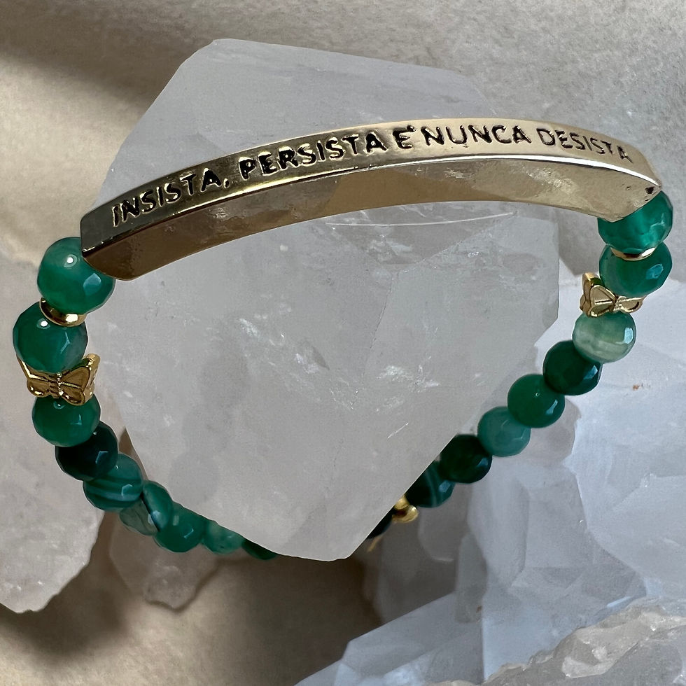 Pulseira Ágata Verde Mesclado