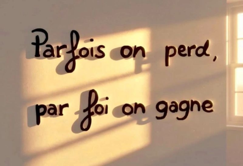 Parfois on perd, par foi, on gagne.